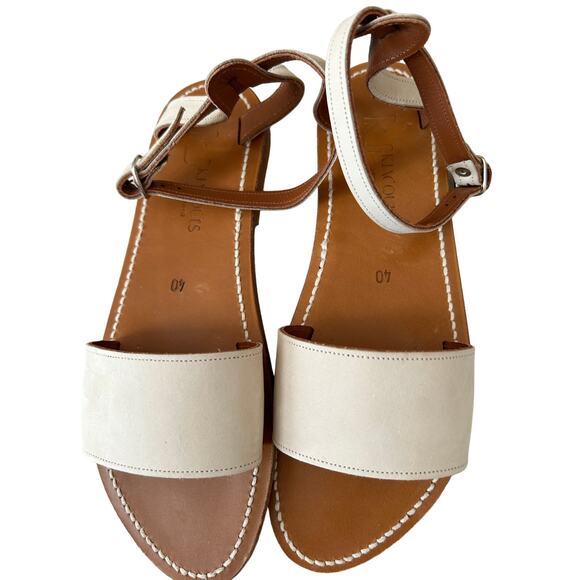 K.JACQUES Nude Beige Ankle Strap Sandals – Effortless Bohemian Chic! - Picture 2 of 4